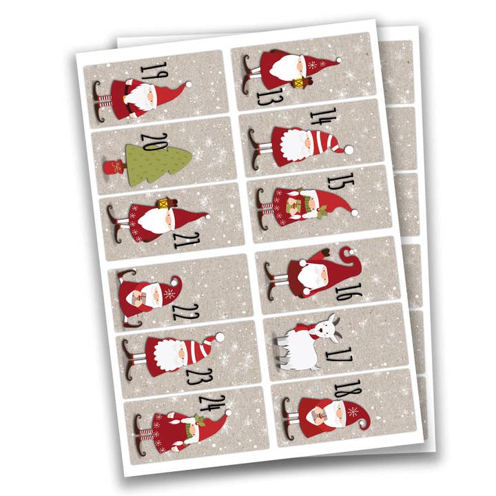 Papierdrachen - Wholesale Advent Calendar - Adv number sticker 62 - square 2 - Santa Claus0