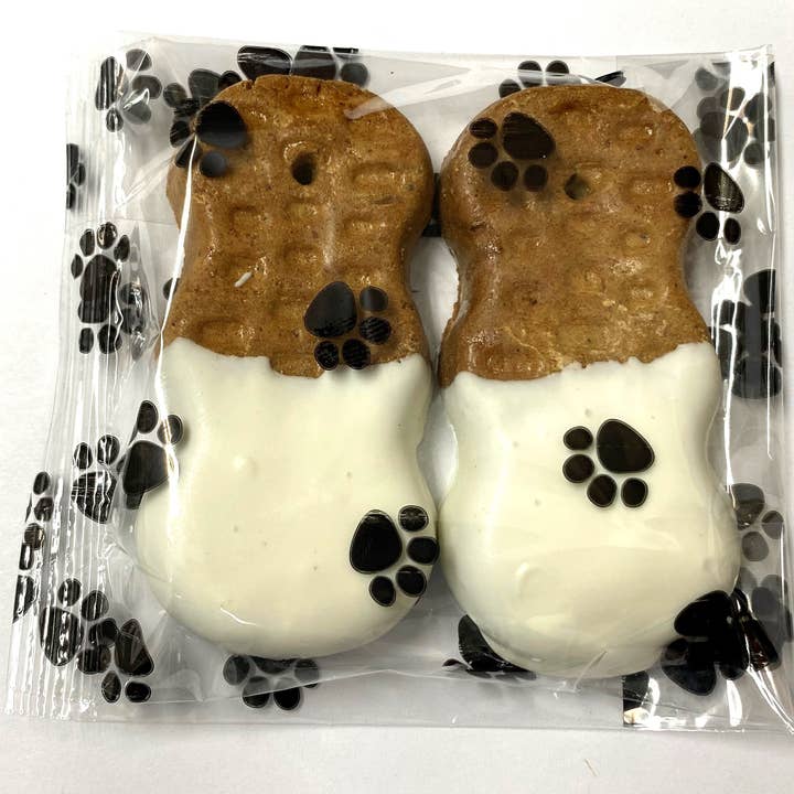 Vanilla Dipped Peanutty Bites Dog Treat for wholesale by Gosanko Chocolate