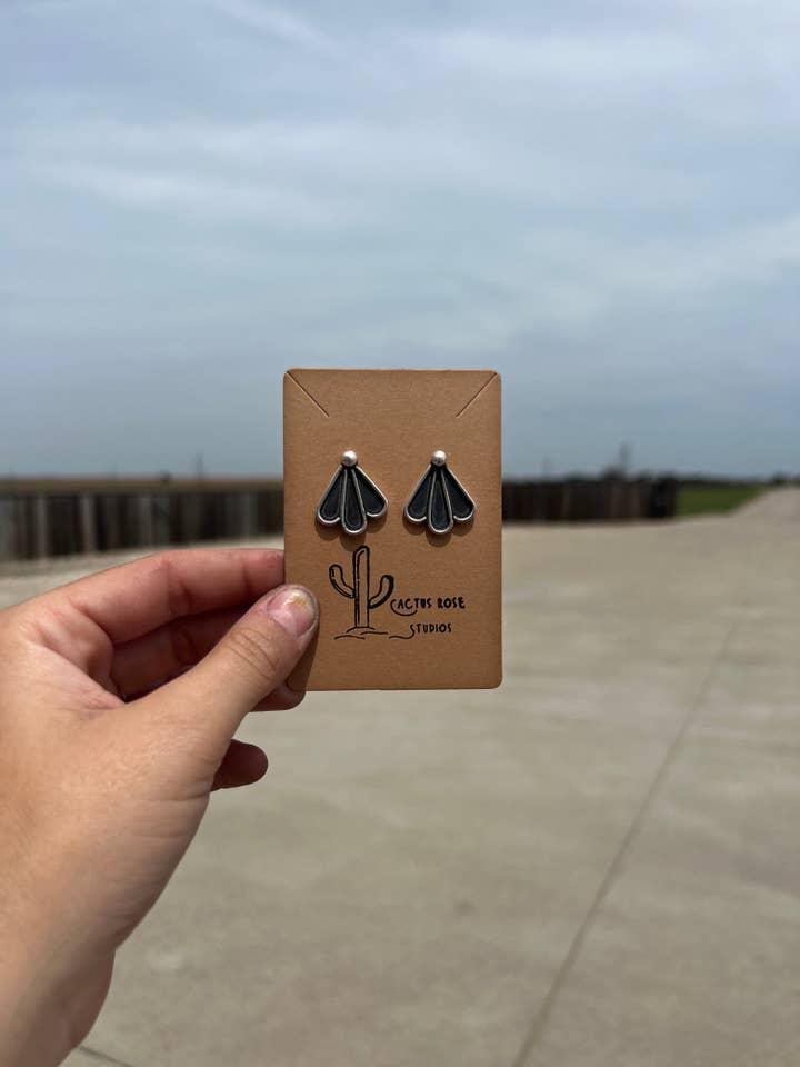 Floral Fan Earrings for wholesale by Cactus Rose Studios