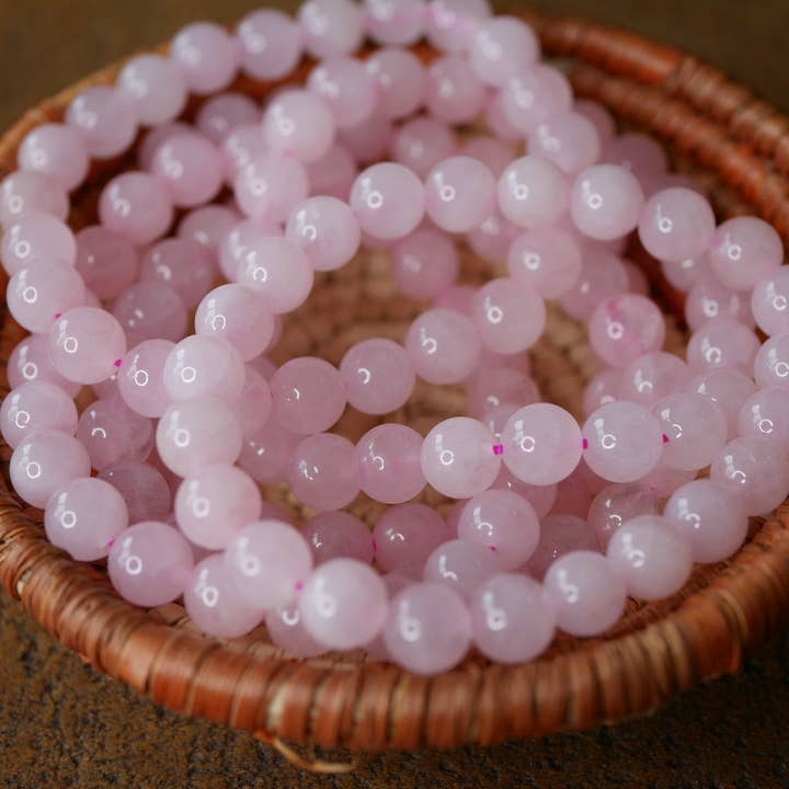 Gemstone Stretch Bracelet Rose Quartz Natural for wholesale by Superior Stones & Gifts INTL LLP
