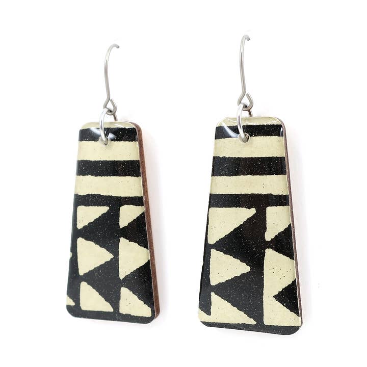 Modern Katazome paper dangles - Long rectangle for wholesale by autumn + tree