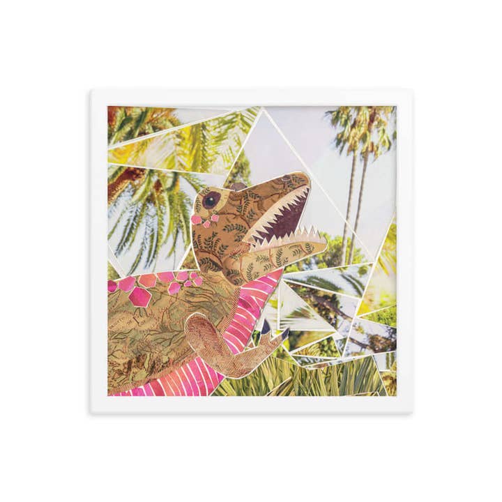 more the merrlier - Wholesale Art Print - T-rex Dinosaur Framed Collage Art Nursery Print3