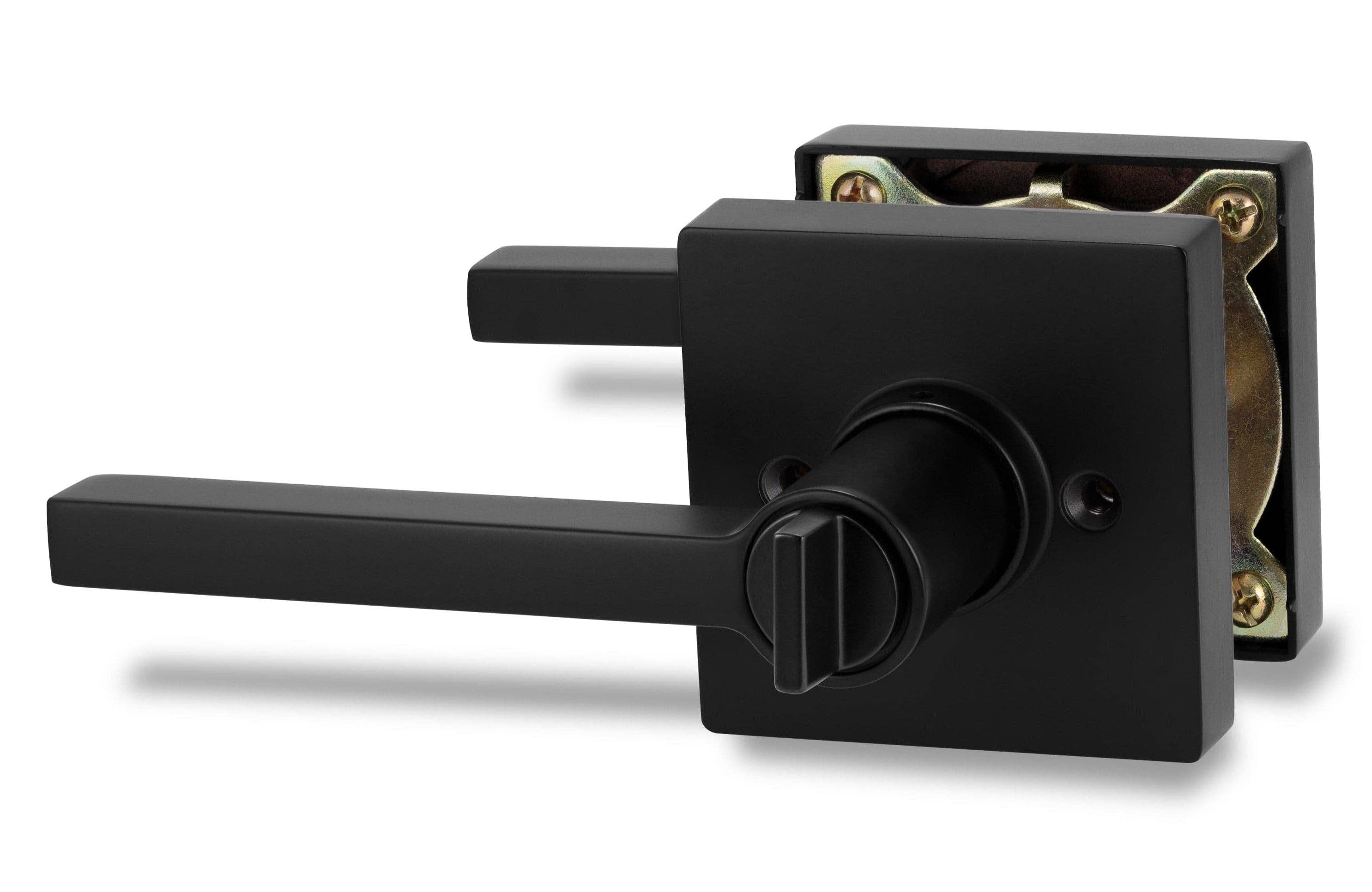 Vizilok – wholesale Knob/pull – Square Privacy Door Lock Solstice Lever in Matte Black1