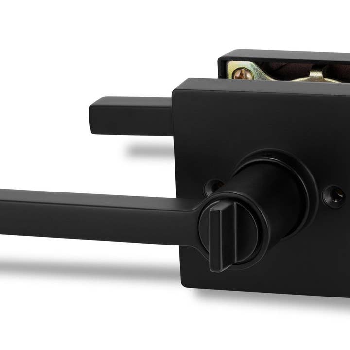 Vizilok – wholesale Knob/pull – Square Privacy Door Lock Solstice Lever in Matte Black1