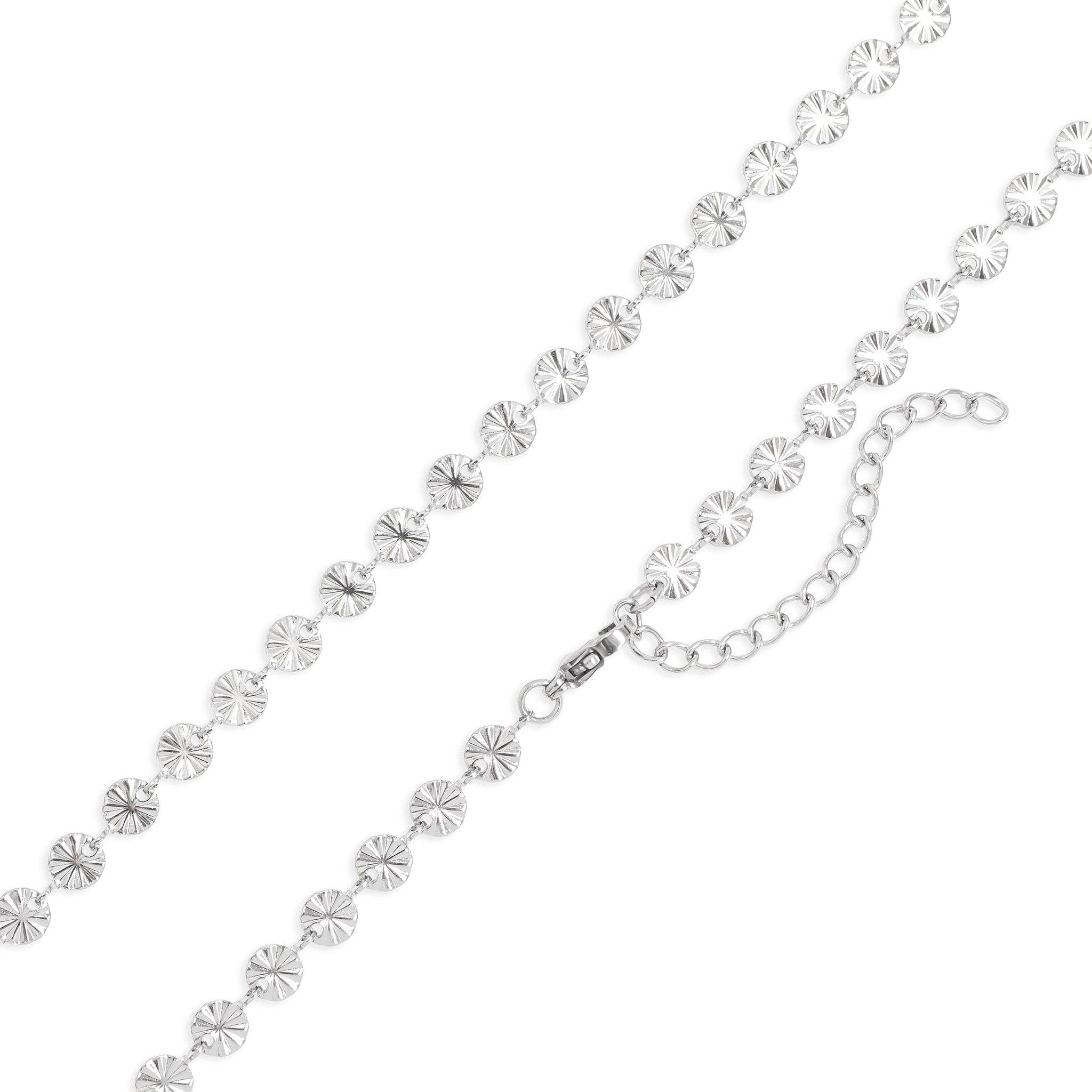 WJW - Wholesale Link & Chain Necklace - 18K Gold PVD Stainless Steel Sunburst Chain Necklace8