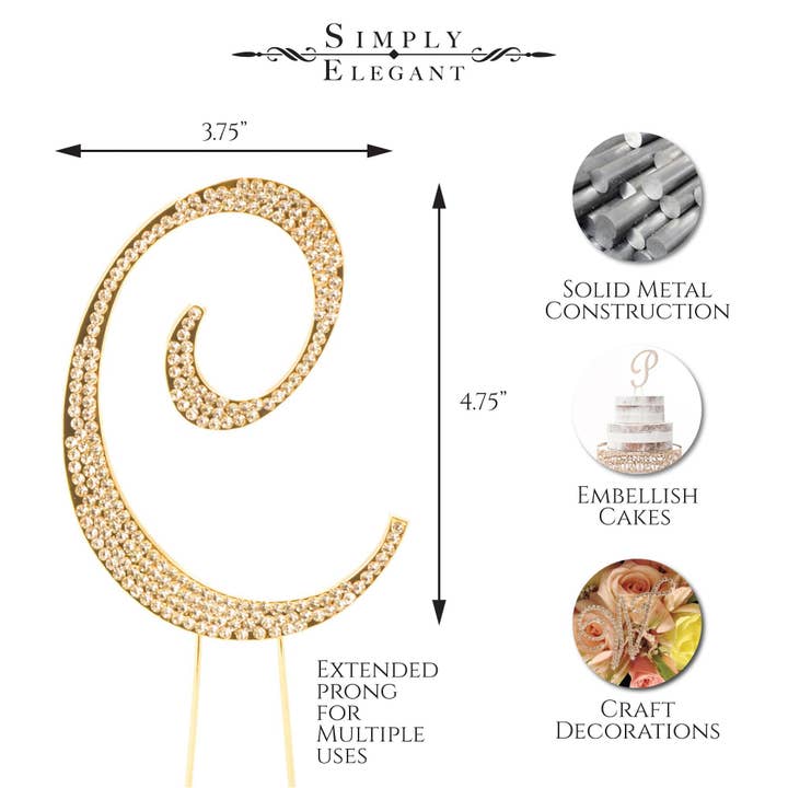 Premium Cake Topper Letter C - Gold for wholesale on Faire