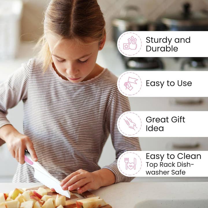 Zulay Kitchen - Wholesale Knife Set - Safety Knife Set for Kids – 3-Piece Montessori Kitchen Tool