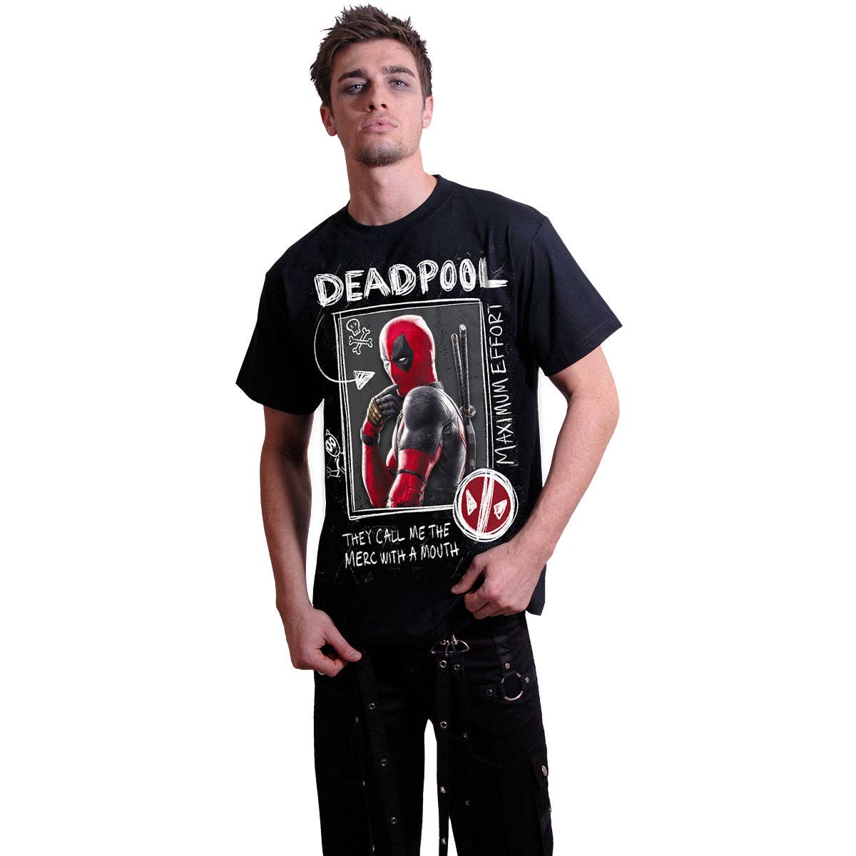 Spiral - Wholesale T-Shirt (Graphic) - Unisex - DEADPOOL - WOLVERINE SKETCHES - T-Shirt Black2