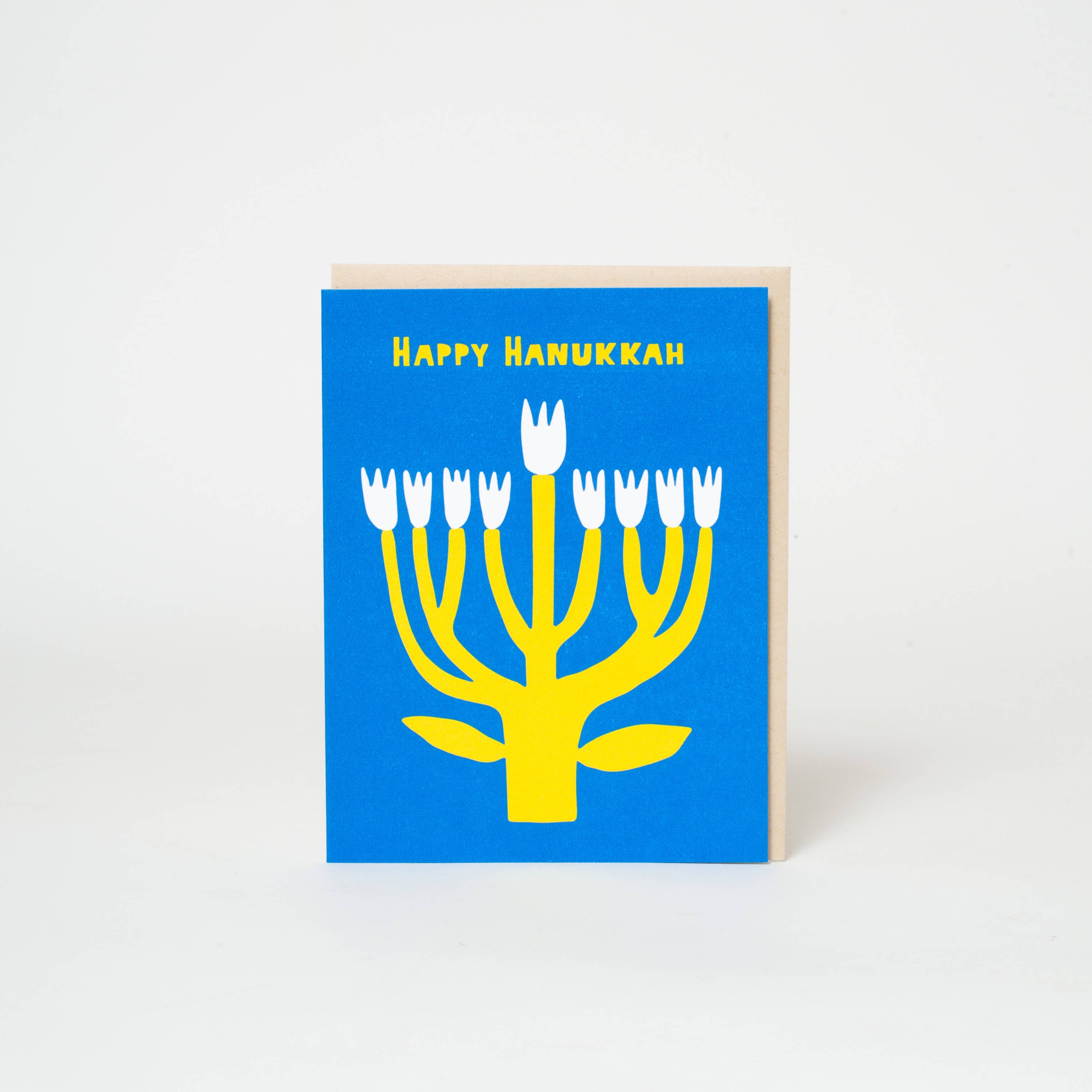 Egg Press Manufacturing - Wholesale Hanukkah Card - Hanukkah Flower Menorah Greeting Card by Suzy Ultman2