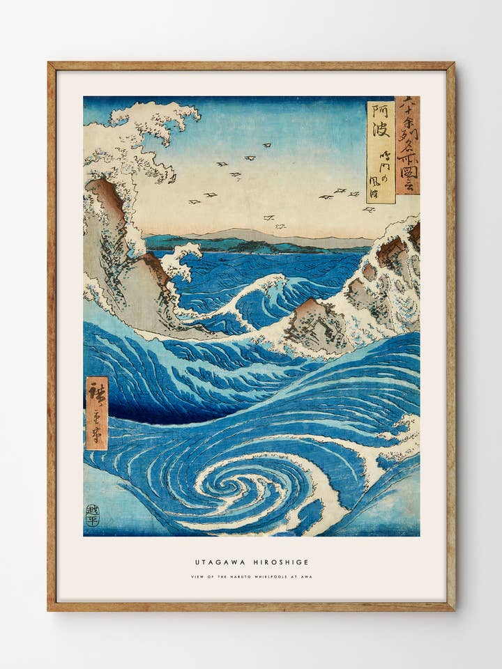 Utagawa Hiroshige, View of the Naruto Whirlpools at Awa for wholesale by Gustave