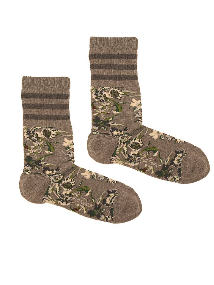 SPORT GREY FLORAL SOCK for wholesale by Full Colour