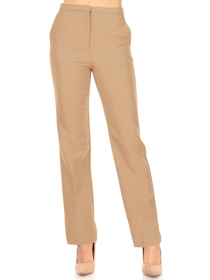 MOA COLLECTION - Wholesale Pants - Women's - Women's Casual Straight Woven Dress Pants for Office Work12