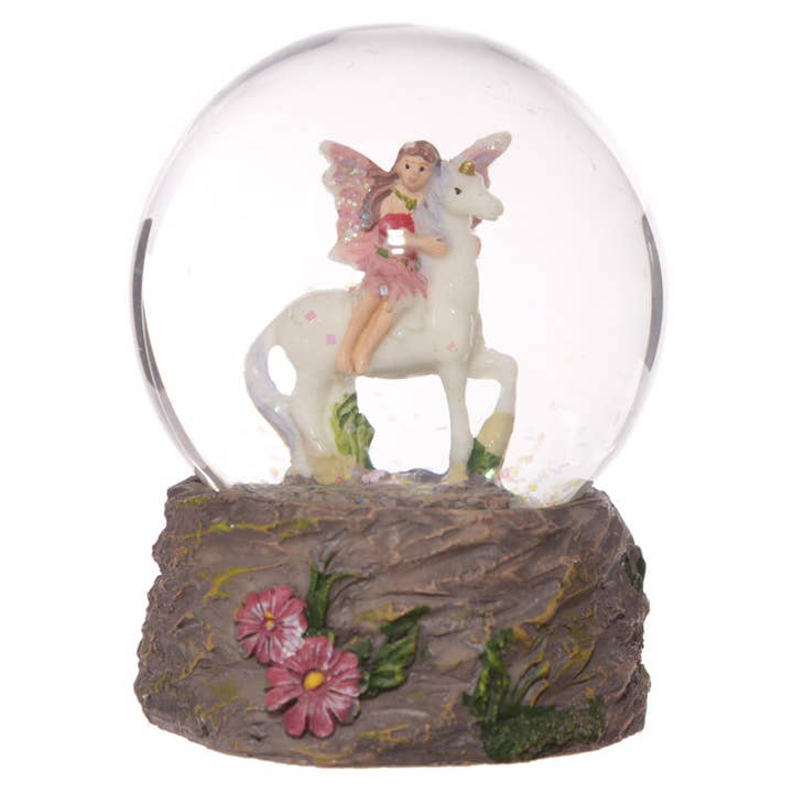 Puckator Ltd - Wholesale Snow Globe - Flower Fairy Riding Unicorn Snow Globe
