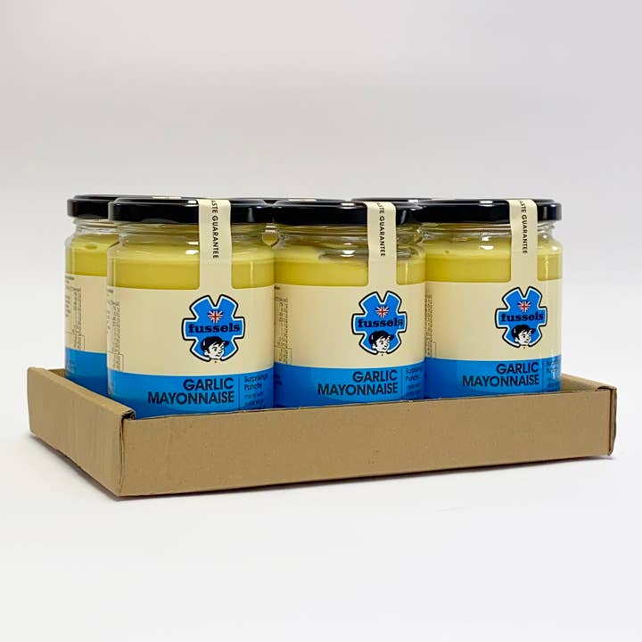 Fussels Hvidløg Mayonnaise - 6 x 240g for engroshandel hos Fussels Fine Foods Ltd