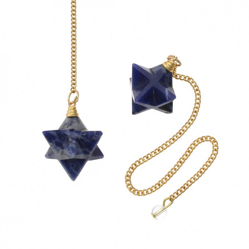 UniArt - Wholesale Spiritual Stone/Crystal - Merkaba pendulum in semi-precious stone0
