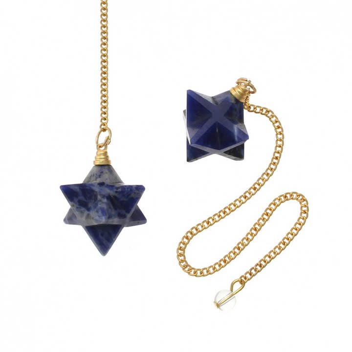 UniArt - Wholesale Spiritual Stone/Crystal - Merkaba pendulum in semi-precious stone1