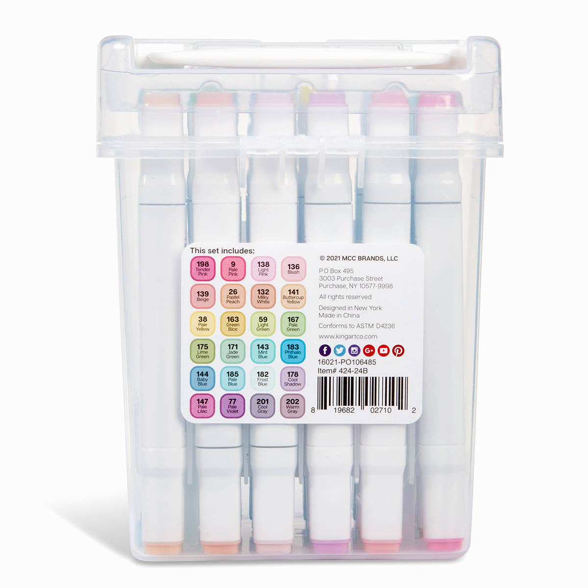 KINGART - Wholesale Marker - Double-Ended Alcohol Markers - 24 Pastel Colors9