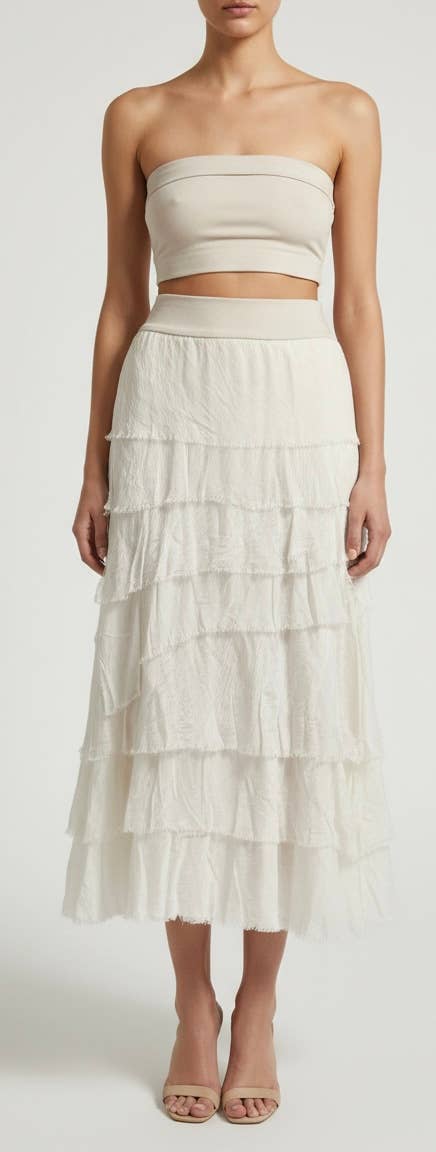 Karamel Collection - Vente Jupe – femme - Jupe en soie à volants  
Aucun tarif ne sera ajouté14