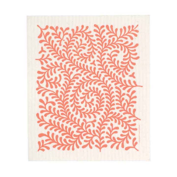 Swedish Dishcloth - Leaves-Orange for wholesale by Cose Nuove