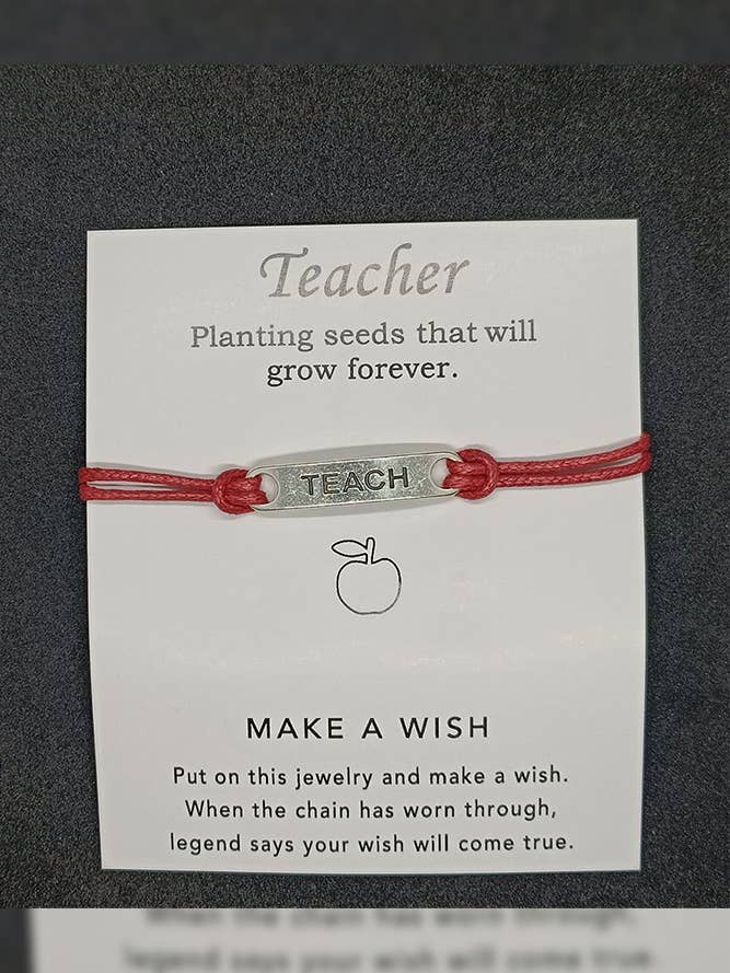 Teacher Pendant Cord Bracelet MOQ 5pcs ZK1754 for wholesale by UNISHE