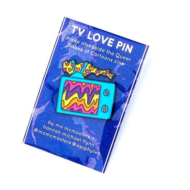 TV LOVE // ENAMEL PIN for wholesale by Mo McMasters