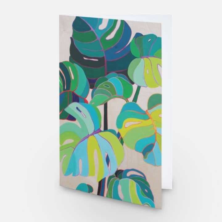 Monstera Greeting Card for wholesale by Artwork By Emilie