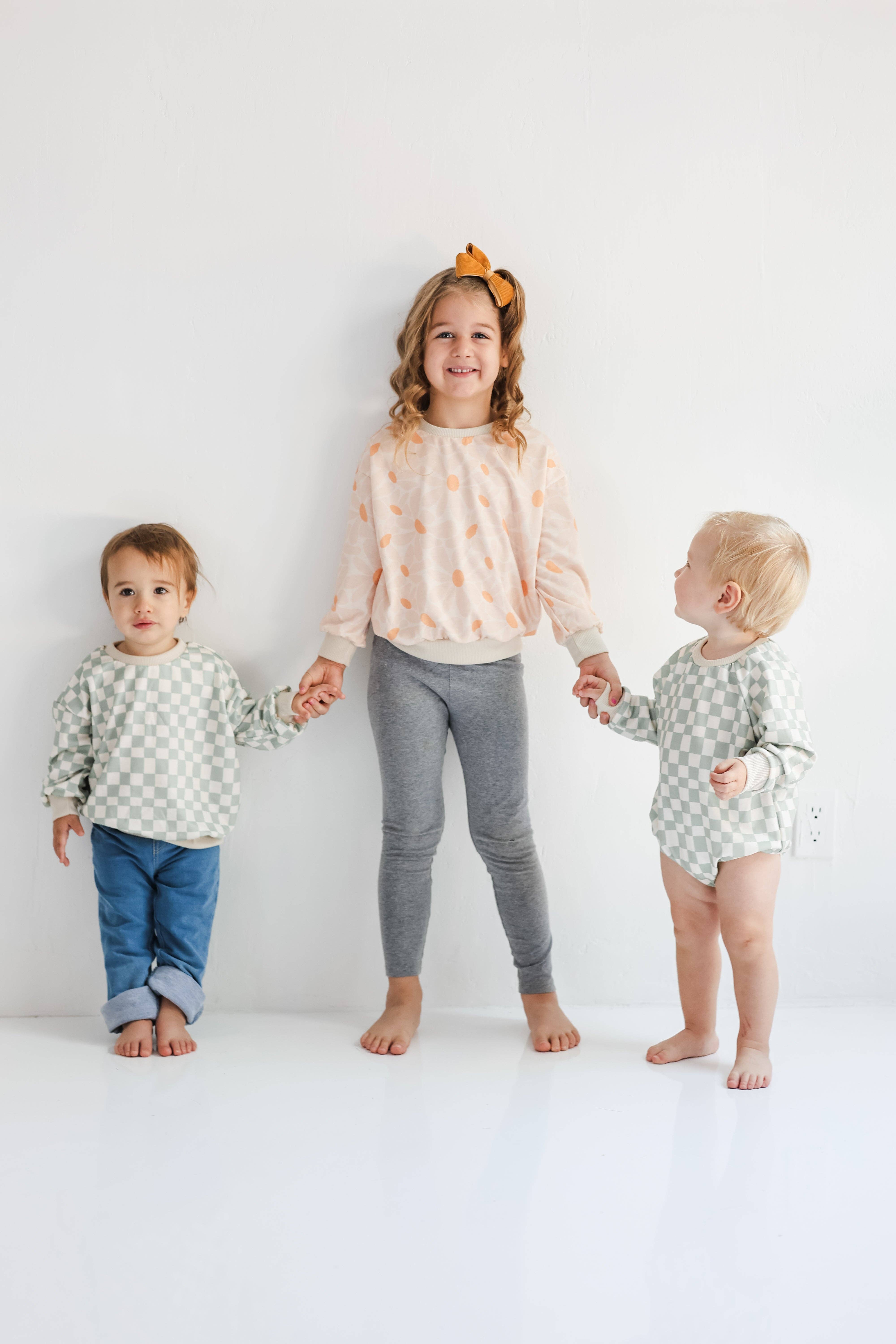 Celebrate Your Tribe - Wholesale Bodysuit (Non-Footed) - Baby - Wavy Check Long Sleeve Romper4