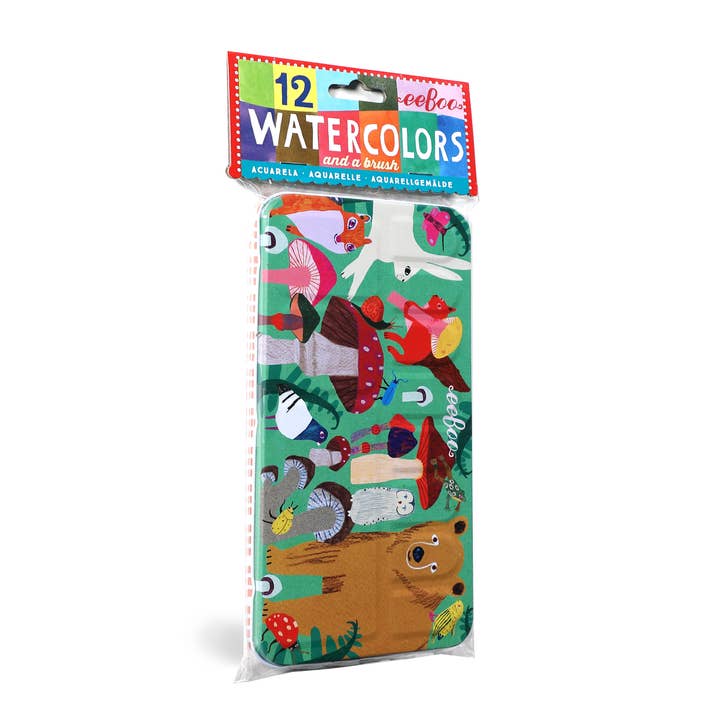 eeBoo - Wholesale Watercolor Paint - Mushrooms 12 Watercolors Paint Tin1