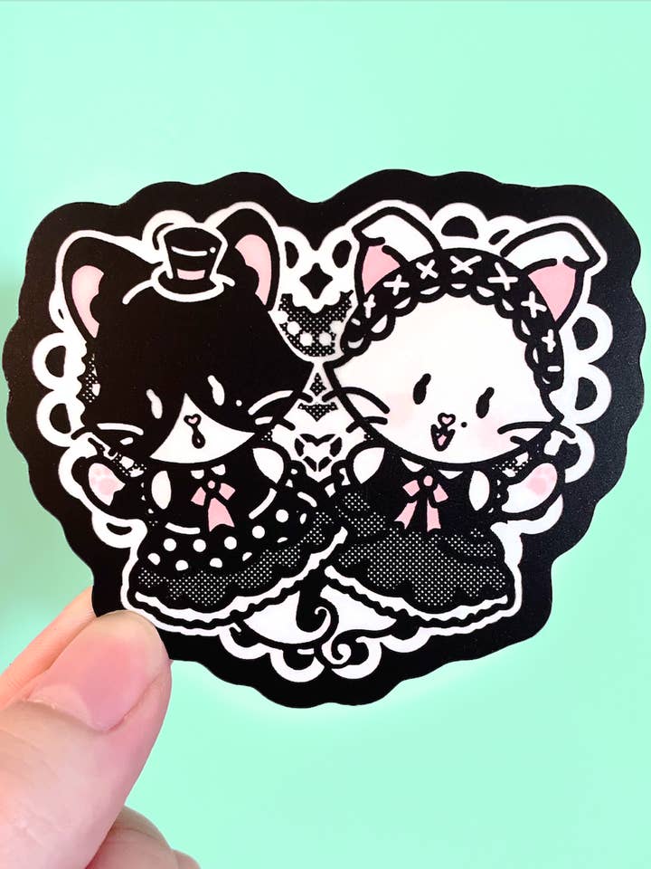 Hallokitties Glow-in-the-Dark Vinyl Sticker for wholesale by Cambrasine