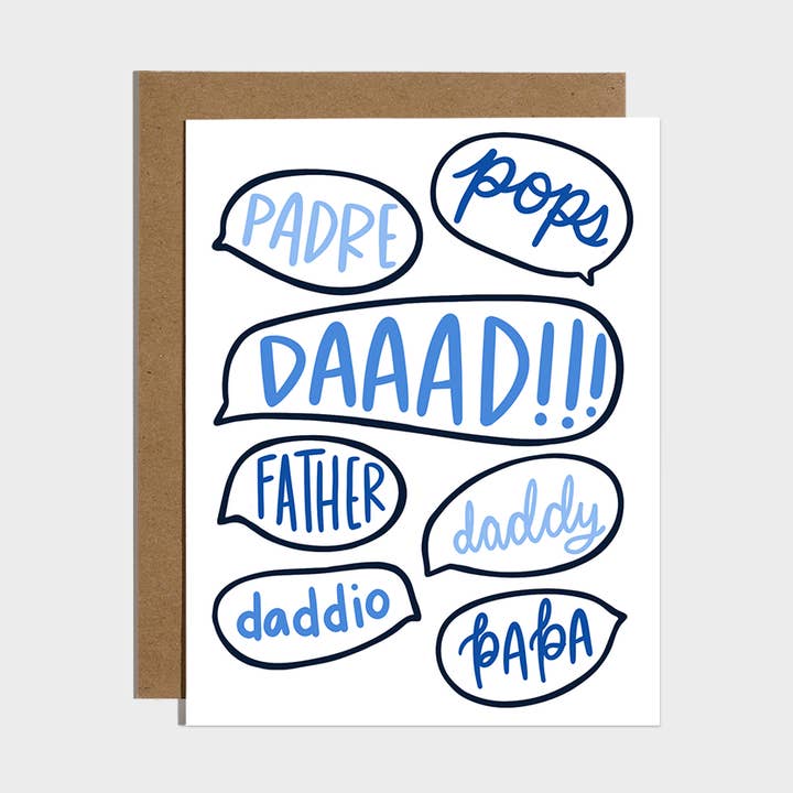 Dad Word Bubbles Karte für den Großhandel von Brittany Paige