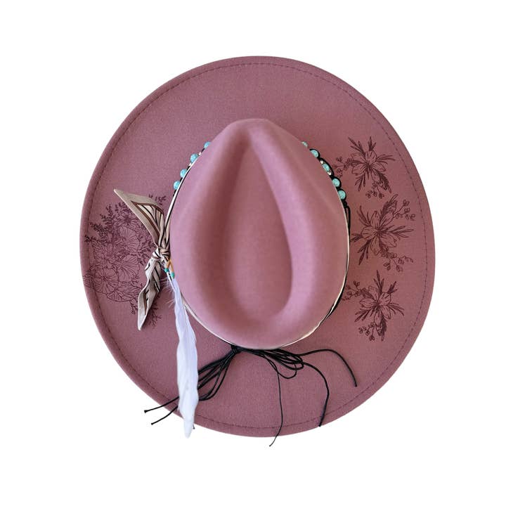 Wild Indigo - Wholesale Fedora – Women’s - Early Autumn Blooms Burnt Hat Western Cowboy Fall3