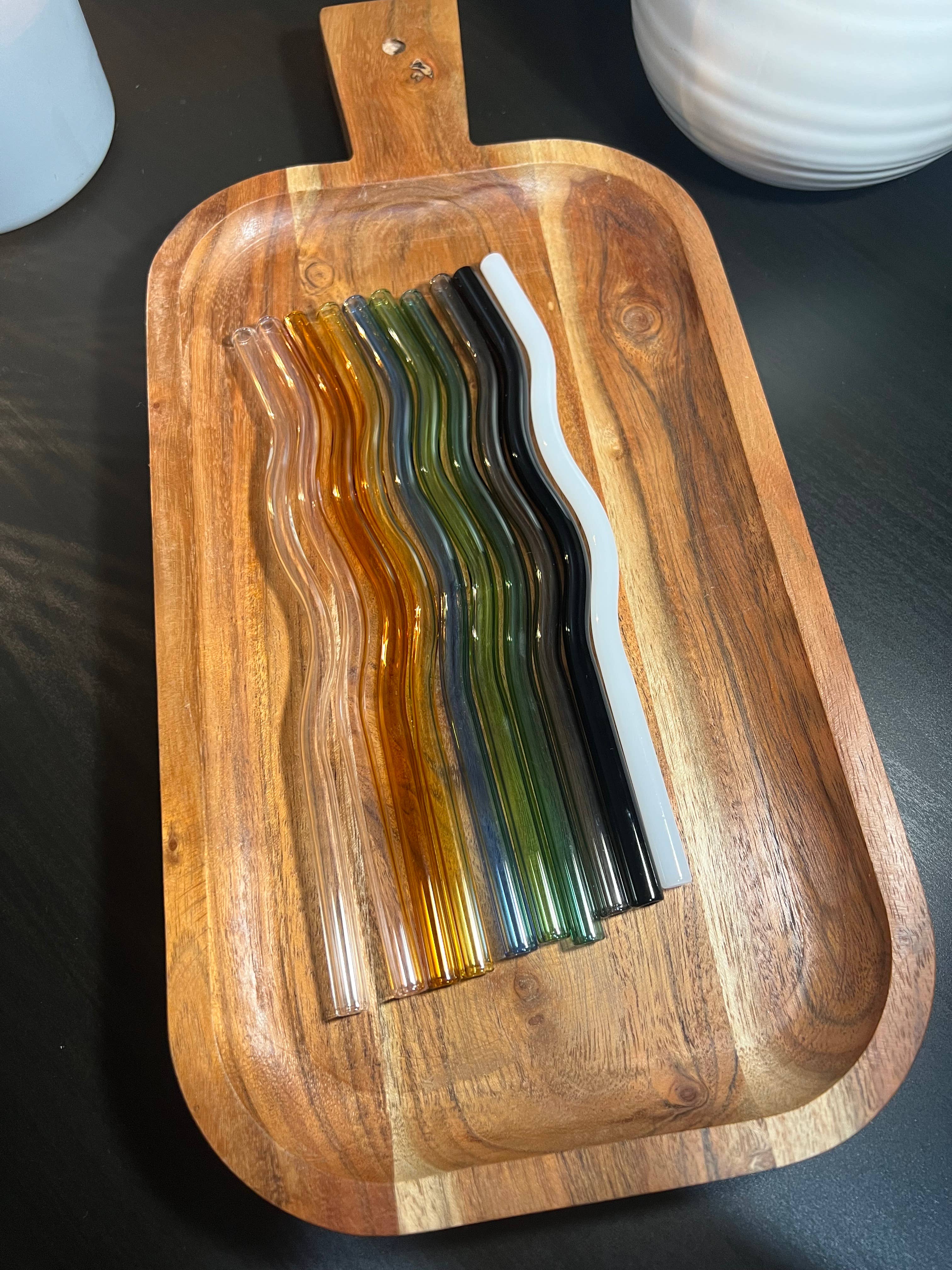 KDC Craft Shop - Wholesale Drinking Straw - Wavy Reusable Glass Straws - Multiple Colors4