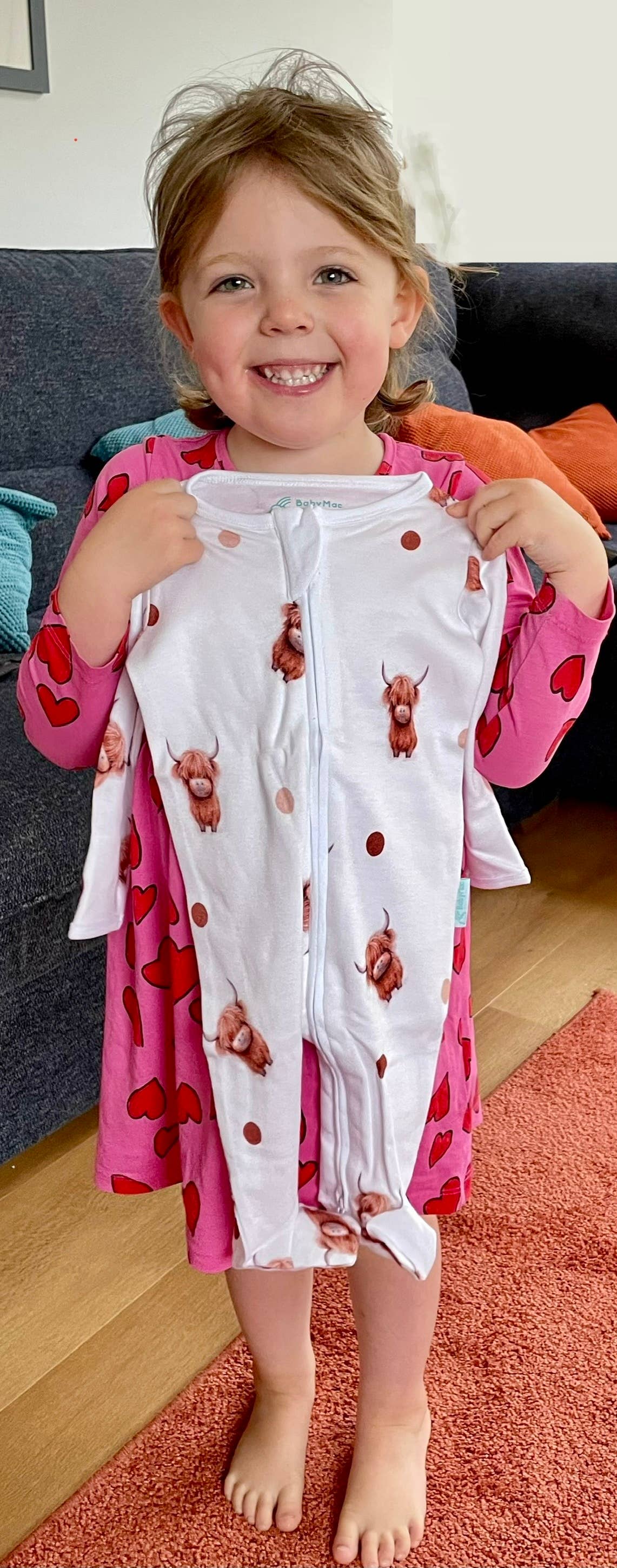 BabyMac – wholesale Sleepsuit – Baby – Highland Cow Sleepsuit1