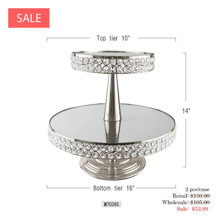 Galore Home - Vente Présentoirs à gâteaux - VENTE | Plateau de Service à Gâteau à Double Couches en Cristal1