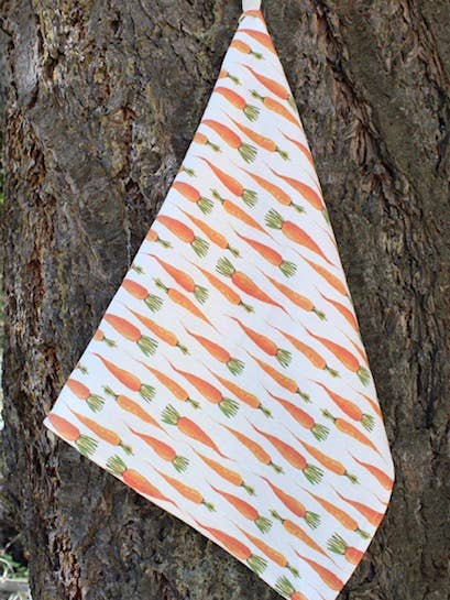 Linen Tea Towel Watercolor Carrots for wholesale by Blue Summer House