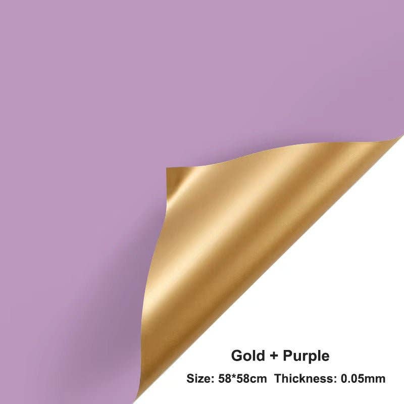 Elegant Design Supply – Engroshandel Indpakningspapir – Dobbeltsidet guld vandtæt blomsterindpakningspapir (20 ark/taske)13