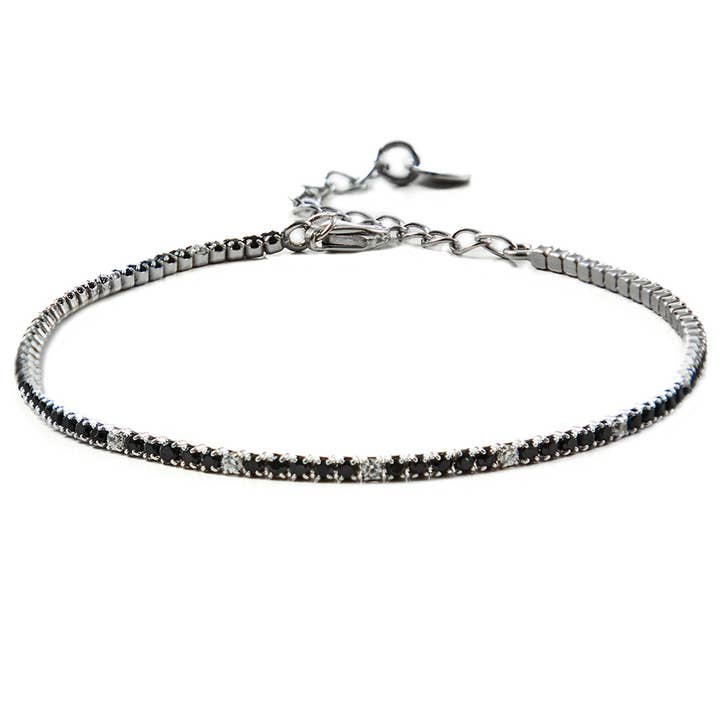 Bracciale Tennis Bianco E Nero In Argento 925 per la vendita all'ingrosso da parte di d'Este