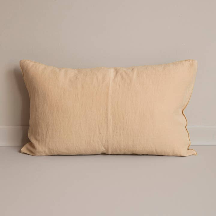 Plain Linen Cushion Almond 40x60 for wholesale by Mahe Homeware