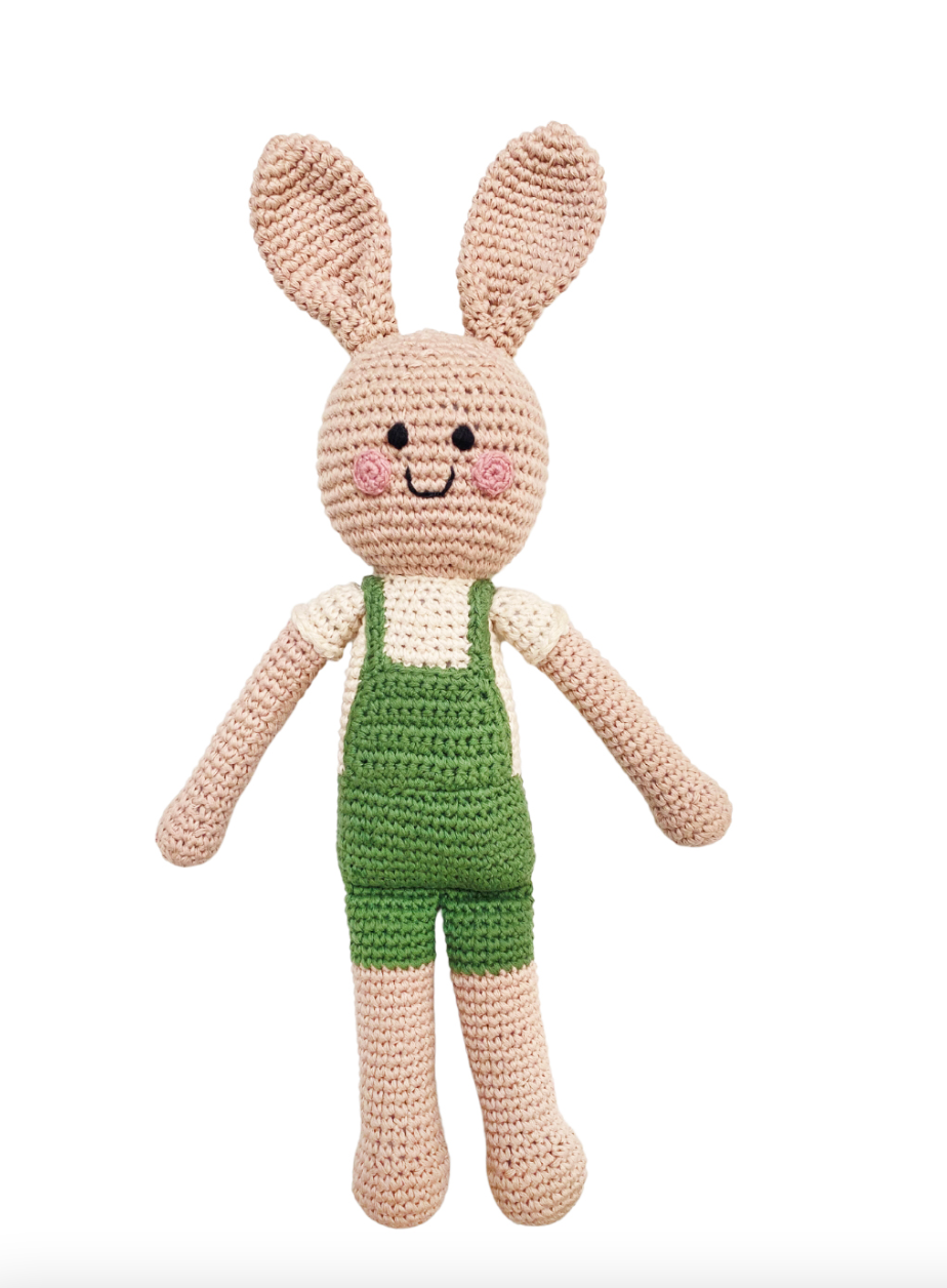 Pebble - Wholesale Handheld Rattle - Baby - Organic Velvety Springtime Bunny Plush0