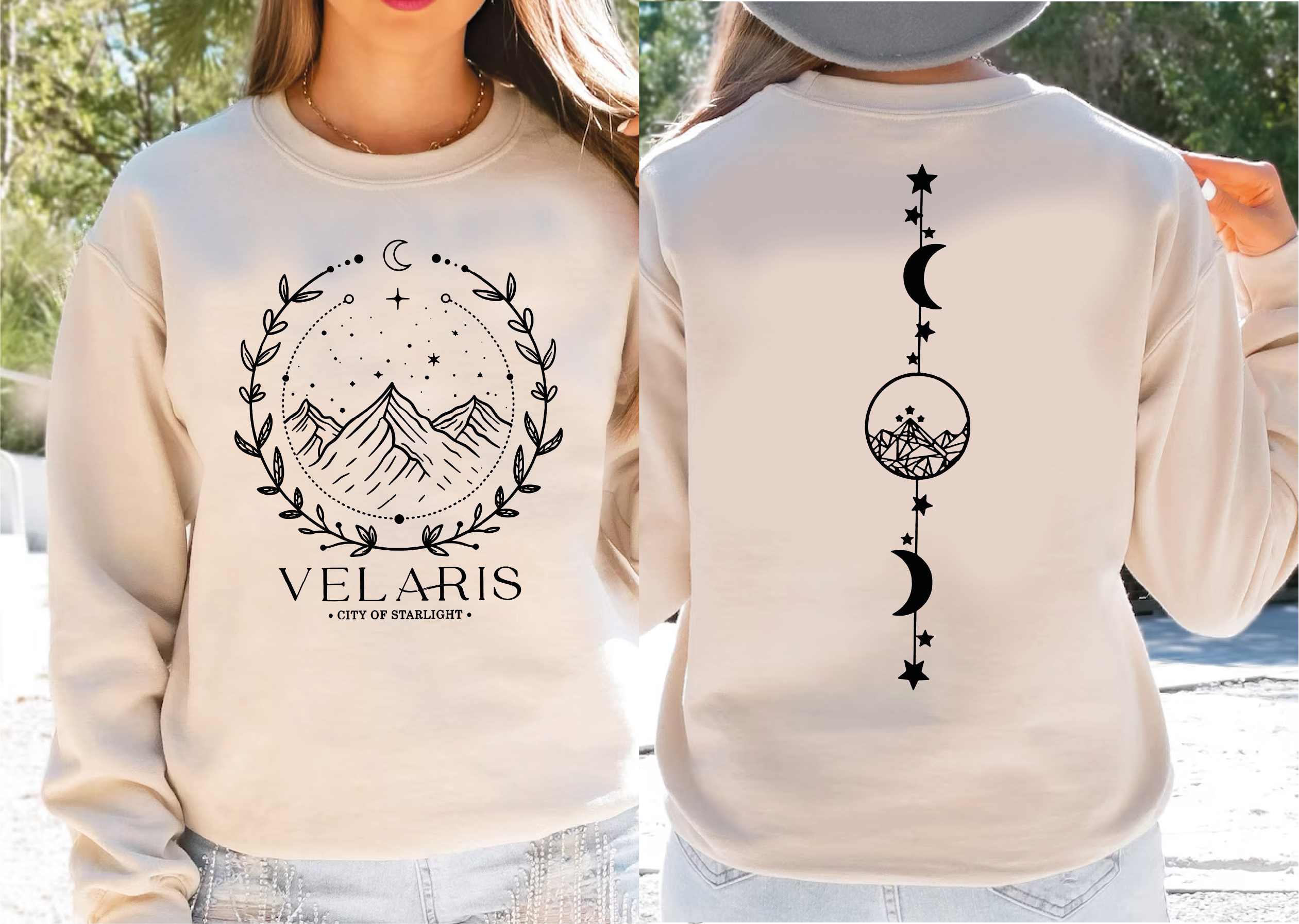 MAYA TX - Wholesale Graphic Sweatshirt - Unisex - Velaris City Of Starlight Sweatshirt and Hoodie X5401