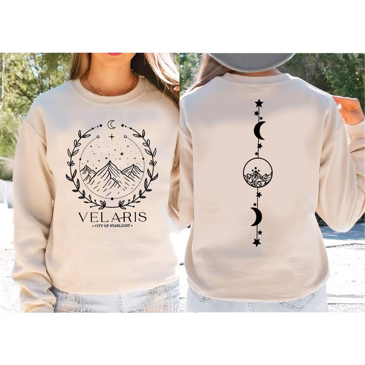 MAYA TX - Wholesale Graphic Sweatshirt - Unisex - Velaris City Of Starlight Sweatshirt and Hoodie X5401