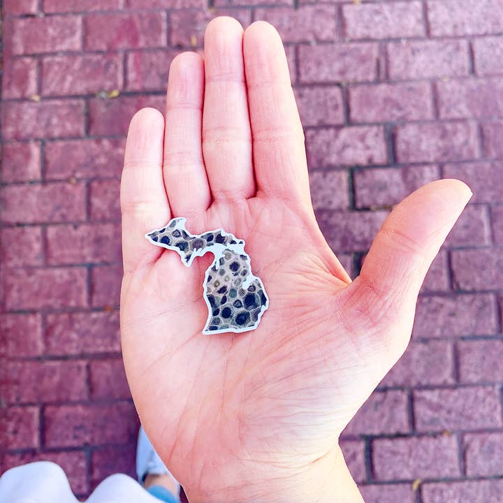 Peninsulas - Wholesale Sticker - Michigan Petoskey Stone Mini Sticker1