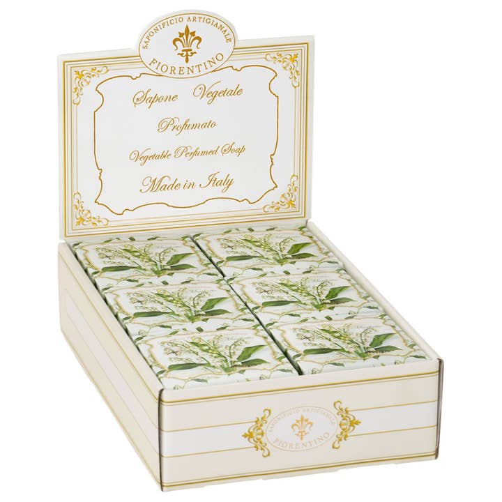 Présentoir de 12 savons Muguet pour la vente par Gentil Scents