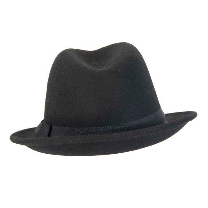 Max Alexander by Cupids Millinery Melbourne - Wholesale Fedora - Men's - Black Fedora Felt Blues Brothers Homburg Hat