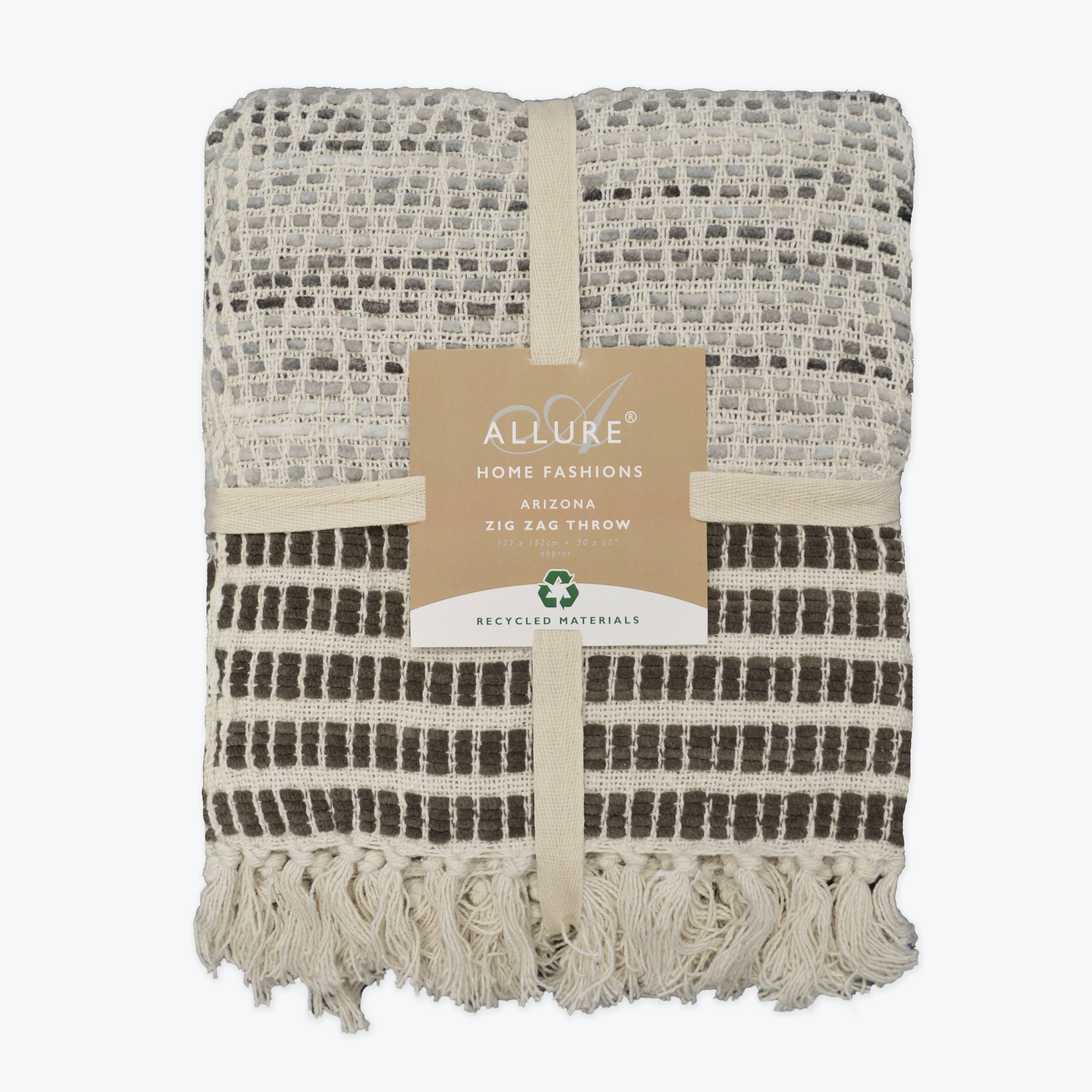 Allure Bath Fashions - Venta al por mayor Mantas de sofá - Mantas de Lana Pesada con Espiga Zig Zag de Arizona8