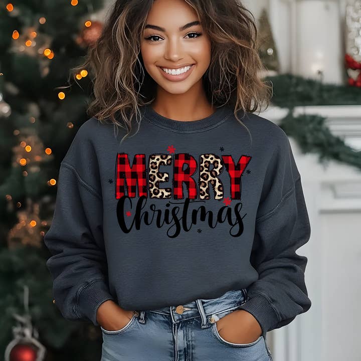 MERRY CHRISTMAS BUFFALO PLAID AND LEOPARD PRINT for wholesale by Rustic Radiance