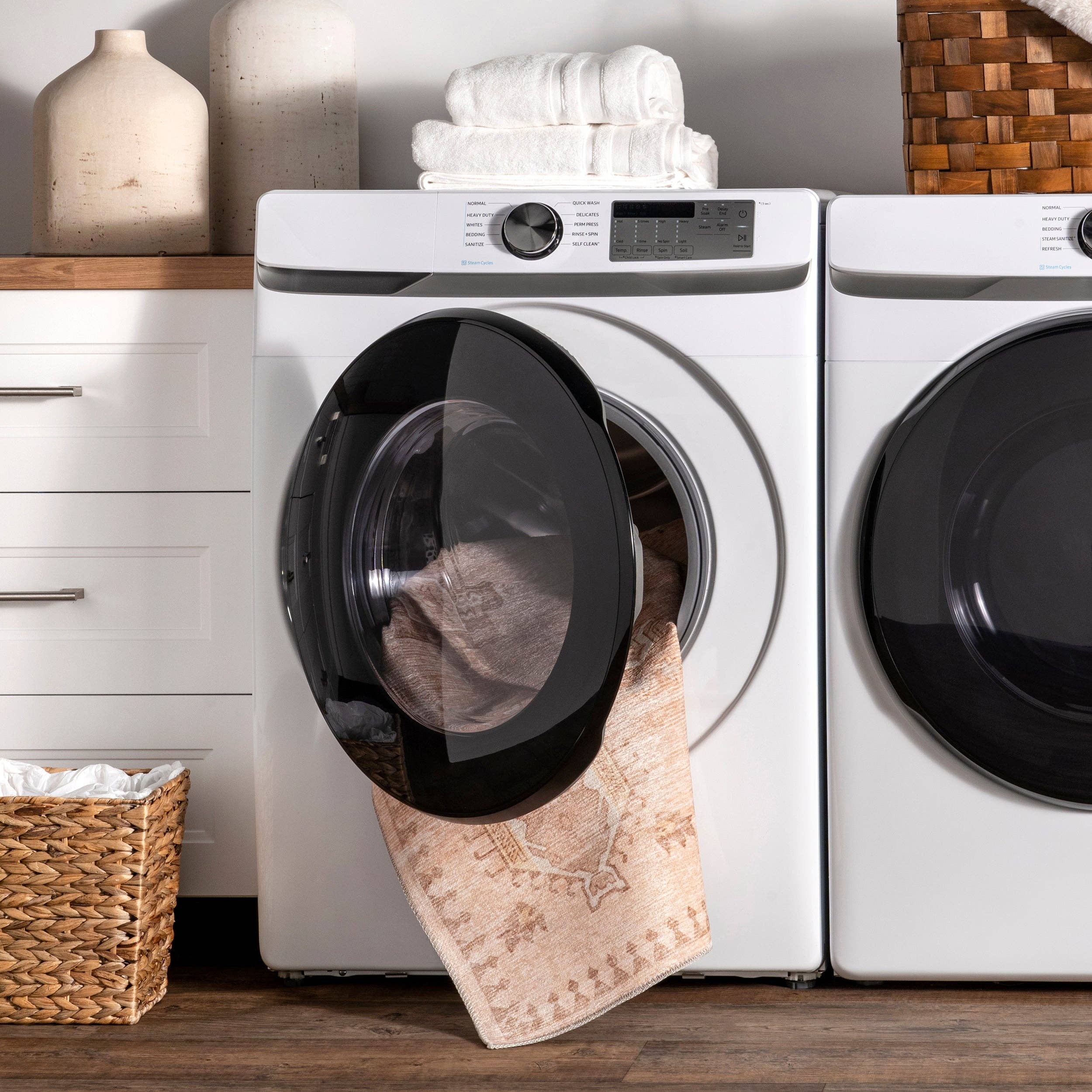 Beige Krystin Distressed Machine Washable Area Rug for wholesale on Faire29