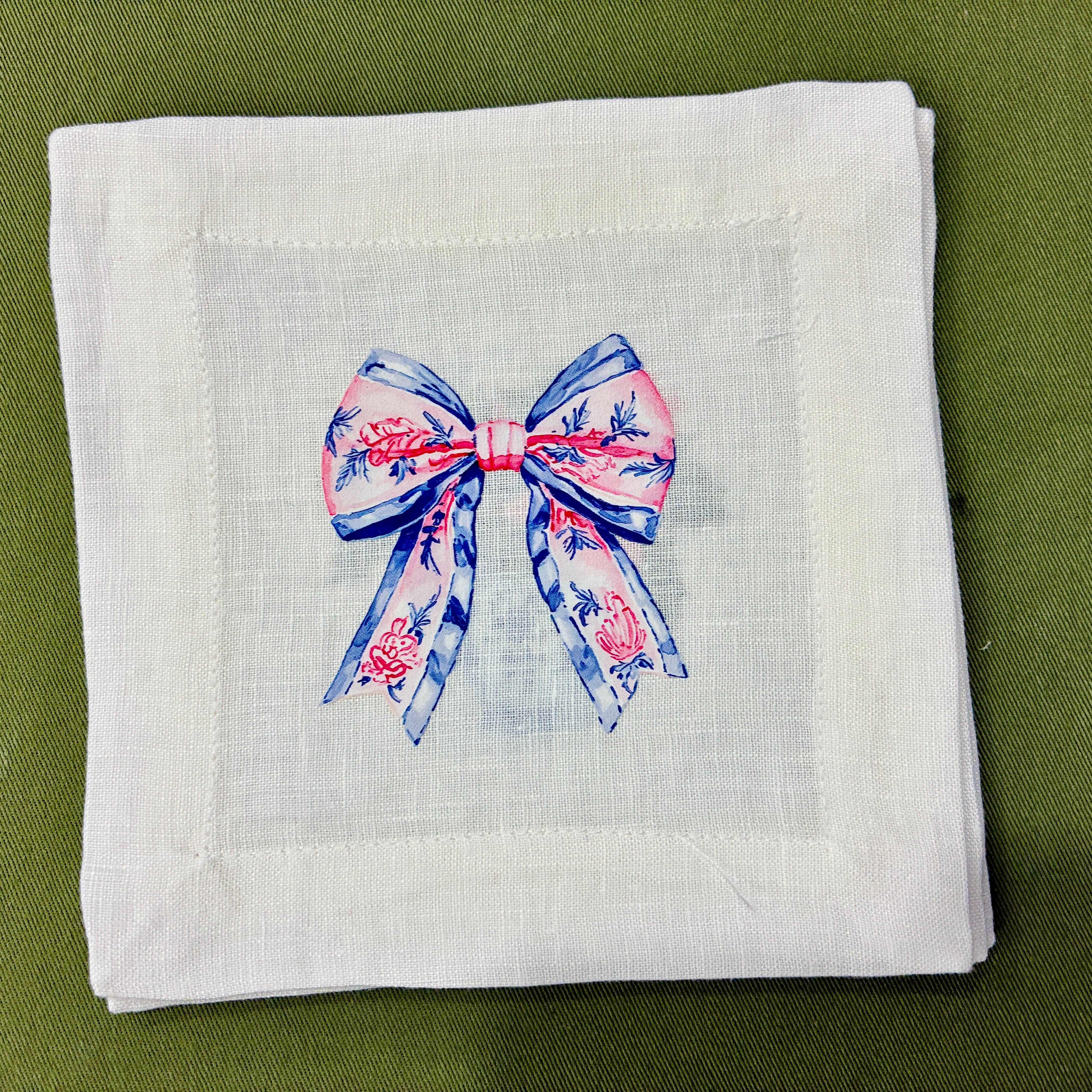 Belle Linen - Wholesale Dinner & Cloth Napkin - Christmas Characters White Linen Cocktail Napkins2