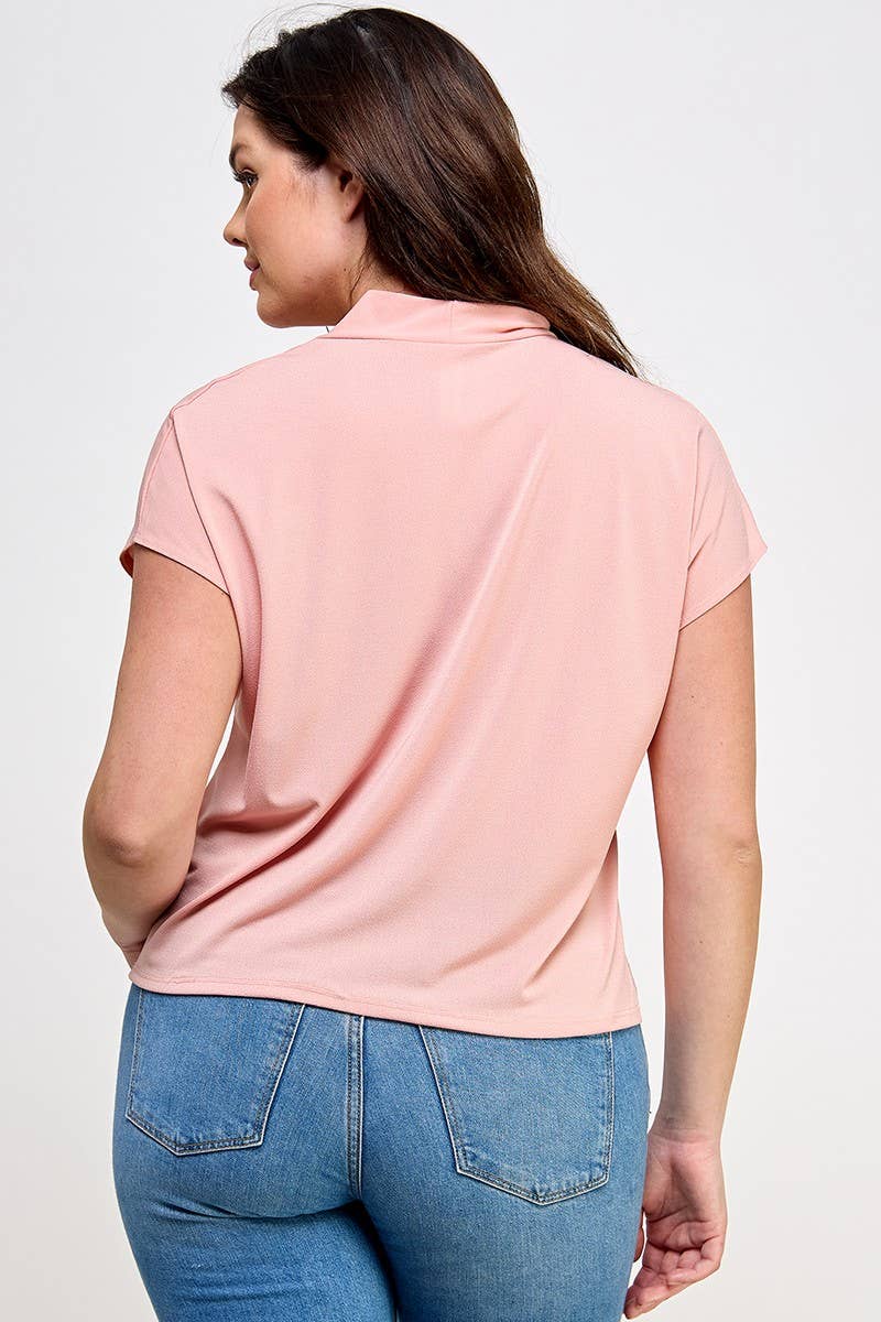 Haute Fox Plus Size & Contemporary - Wholesale Knit Top - Women's - Plus Size Dolman Knit Crepe Top JK18571-T4