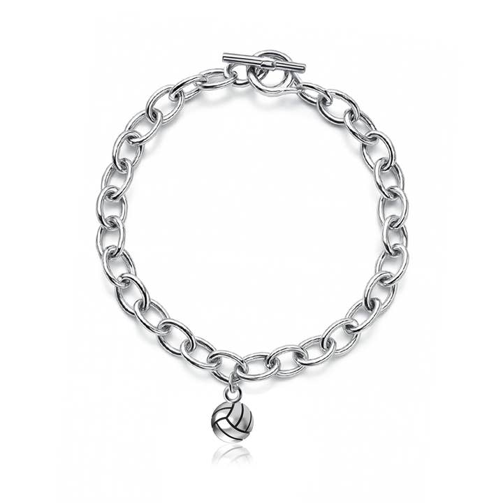 Volleyball Link Bracelet - Silver for wholesale by Dayna Designs